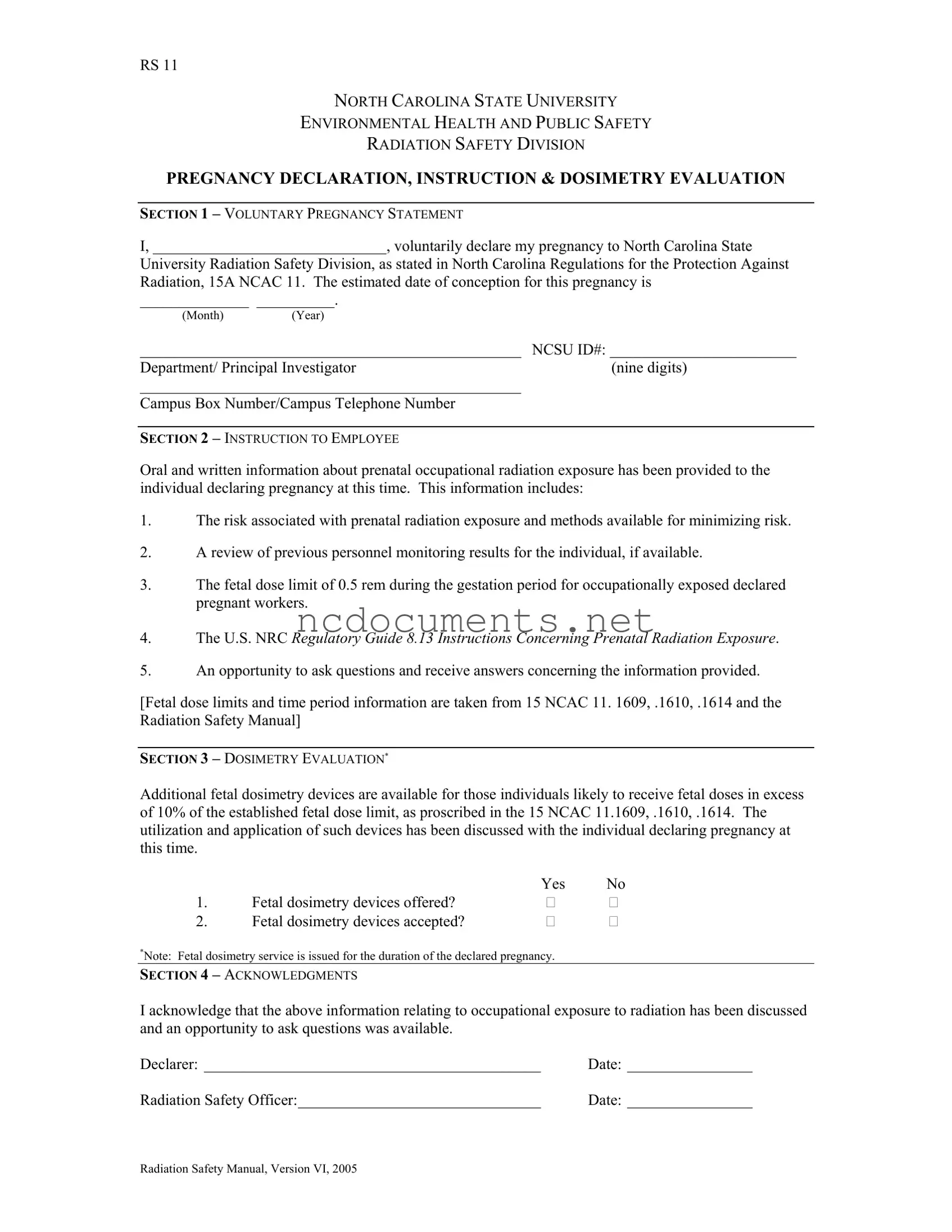 Free North Carolina Rs 11 Form